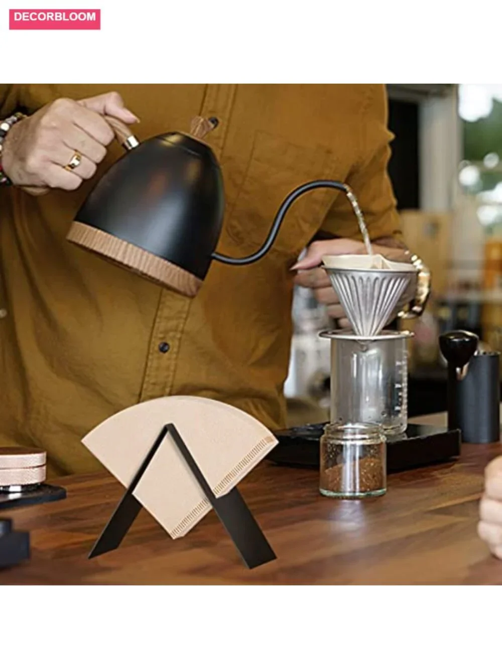 Metal Cone Coffee Filter Holder Storage Organizer